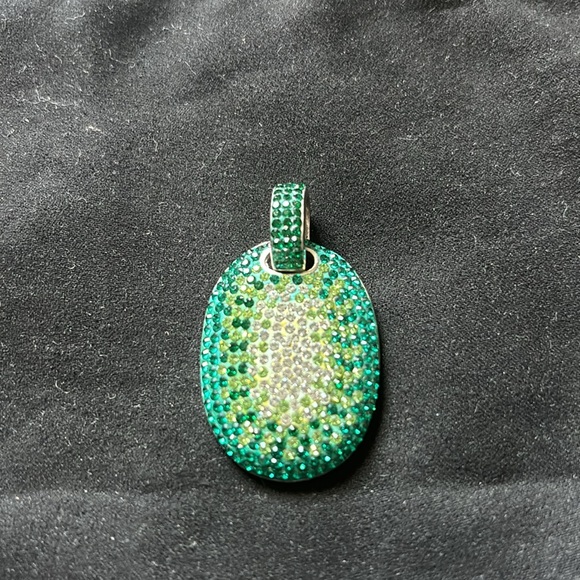 925 Sterling silver pendant - Emerald look!! - Picture 4 of 7